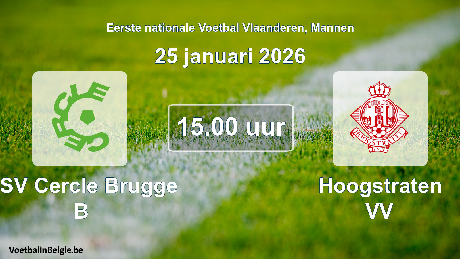 Scheduled match men football: KSV Cercle Brugge B - Hoogstraten VV (25 January 2026)
