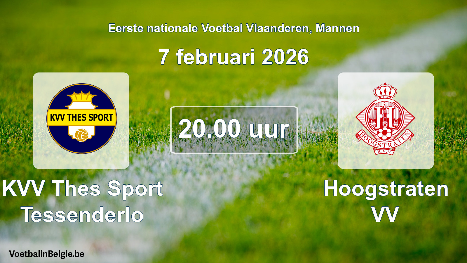 Geplantes Spiel männer-Fußball: KVV Thes Sport Tessenderlo - Hoogstraten VV (7 Februar 2026)