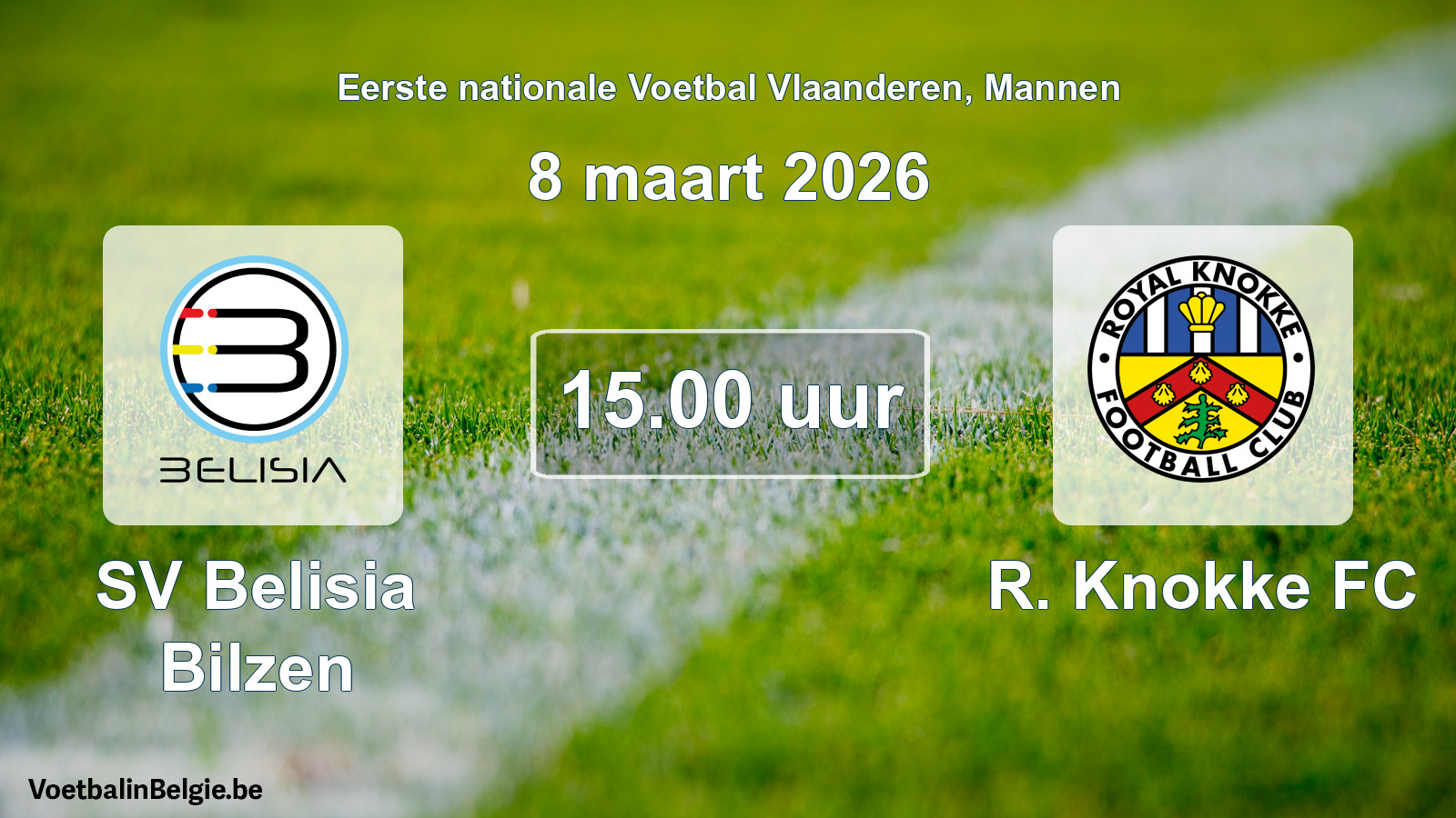 Scheduled match men football: SV Belisia Bilzen - R. Knokke FC (8 March 2026)