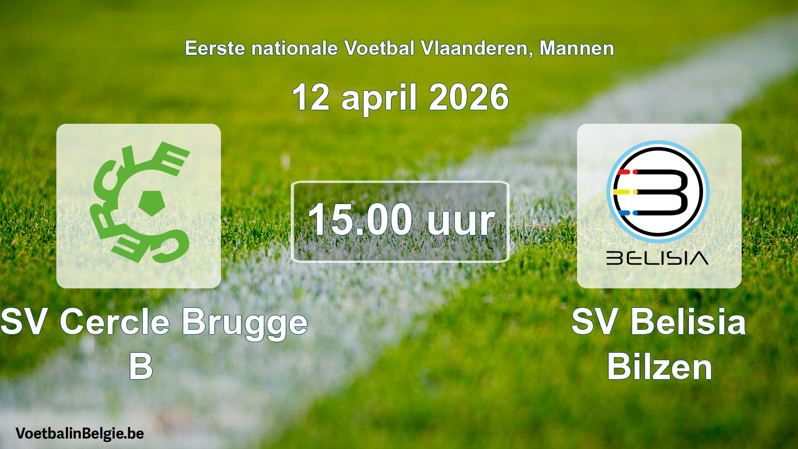 Geplande wedstrijd mannenvoetbal: KSV Cercle Brugge B - SV Belisia Bilzen (12 april 2026)