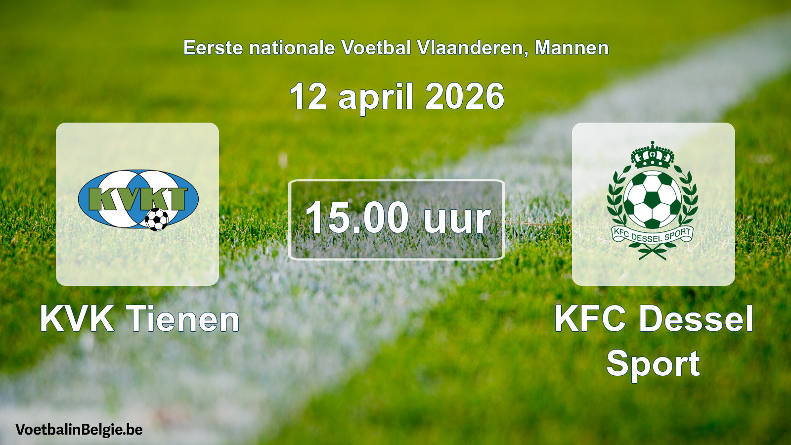 Geplantes Spiel männer-Fußball: KVK Tienen - KFC Dessel Sport (12 April 2026)