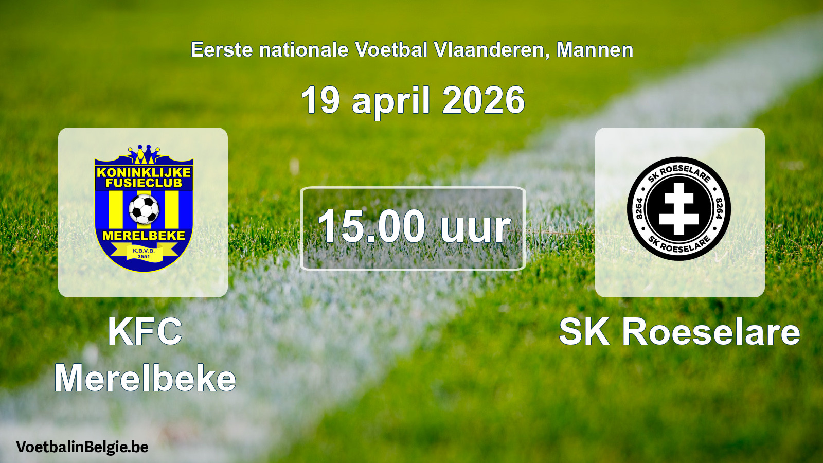Scheduled match men football: KFC Merelbeke - SK Roeselare (19 April 2026)