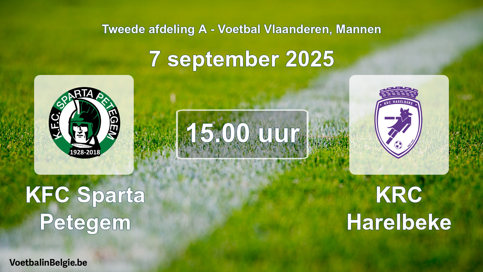 Scheduled match men football: KFC Sparta Petegem - KRC Harelbeke (7 September 2025)