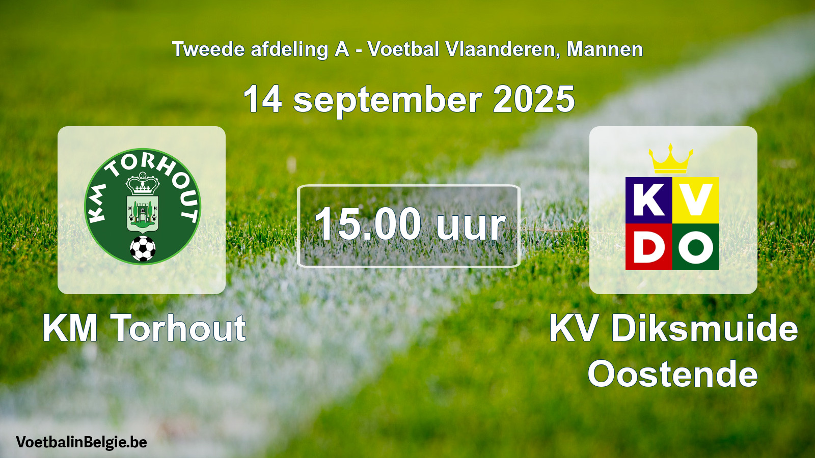 Scheduled match men football: KM Torhout - KV Diksmuide Oostende (14 September 2025)