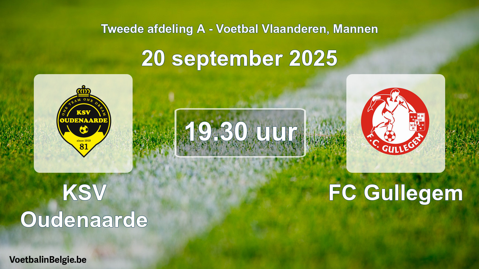 Scheduled match men football: KSV Oudenaarde - FC Gullegem (20 September 2025)