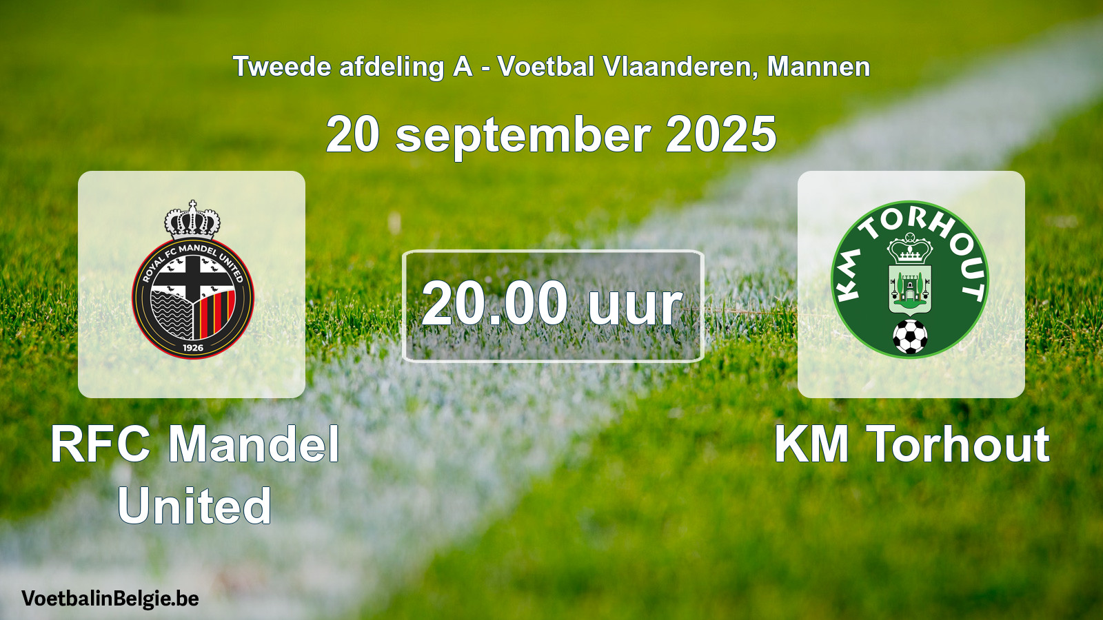 Scheduled match men football: RFC Mandel United - KM Torhout (20 September 2025)