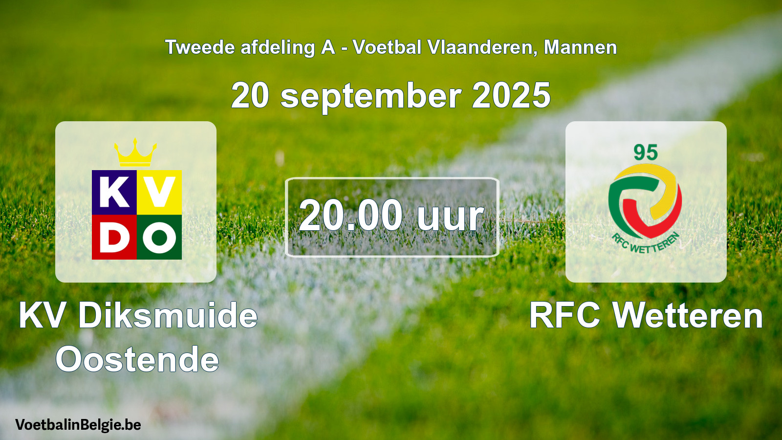 Scheduled match men football: KV Diksmuide Oostende - RFC Wetteren (20 September 2025)