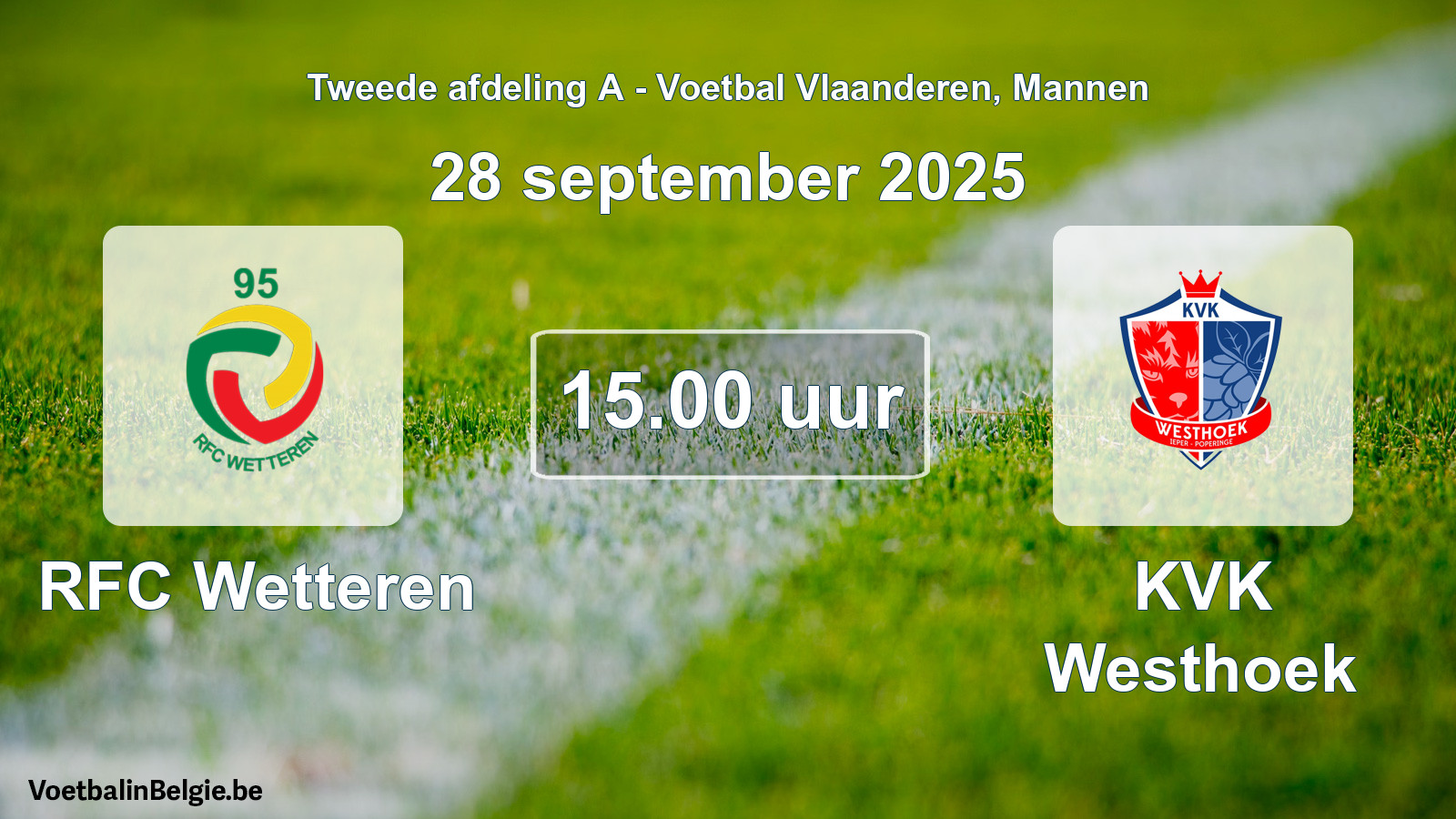 Scheduled match men football: RFC Wetteren - KVK Westhoek (28 September 2025)