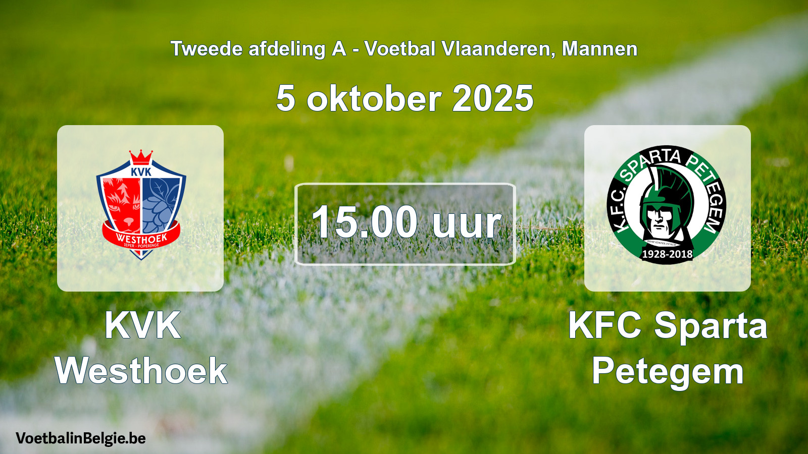 Scheduled match men football: KVK Westhoek - KFC Sparta Petegem (5 October 2025)