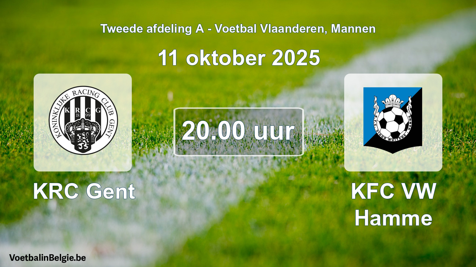 Scheduled match men football: KRC Gent - KFC VW Hamme (11 October 2025)