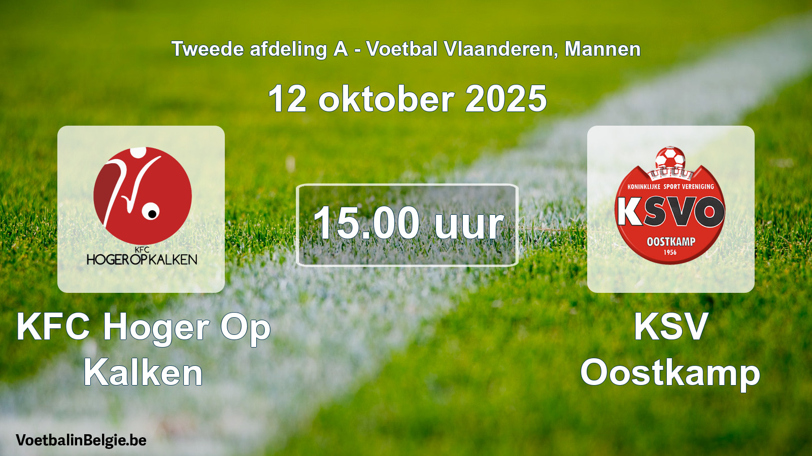 Scheduled match men football: KFC Hoger Op Kalken - KSV Oostkamp (12 October 2025)