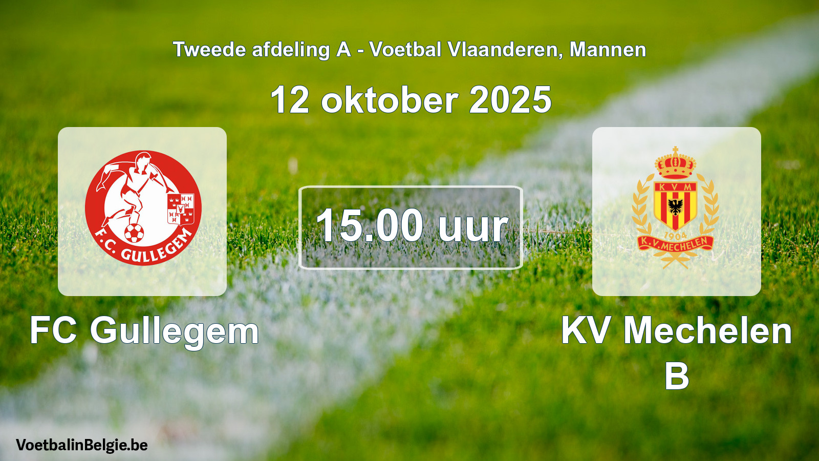Scheduled match men football: FC Gullegem - KV Mechelen B (12 October 2025)