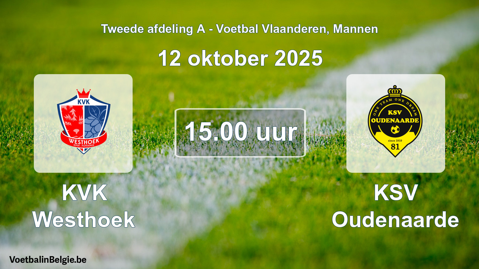Scheduled match men football: KVK Westhoek - KSV Oudenaarde (12 October 2025)