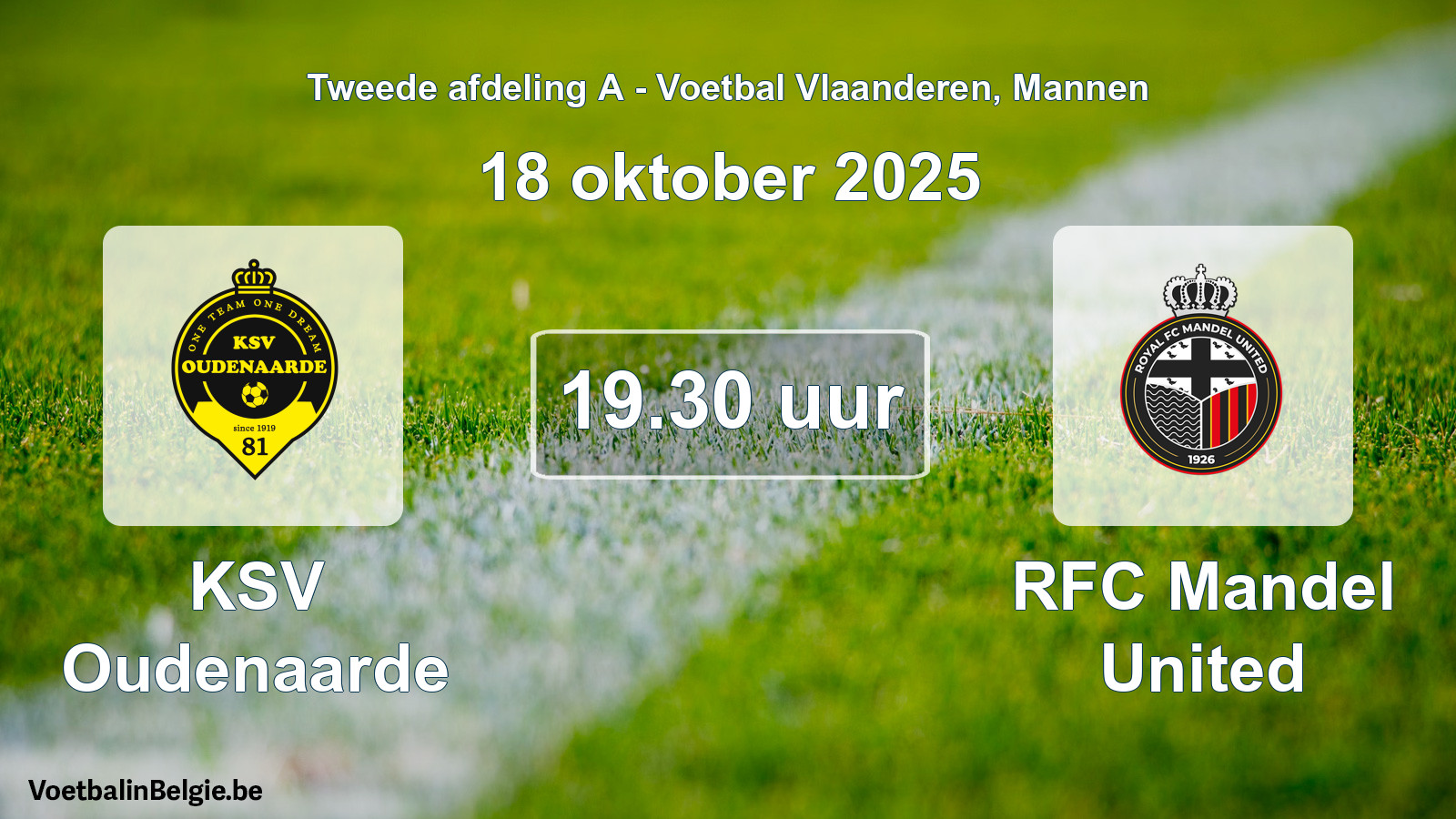 Scheduled match men football: KSV Oudenaarde - RFC Mandel United (18 October 2025)