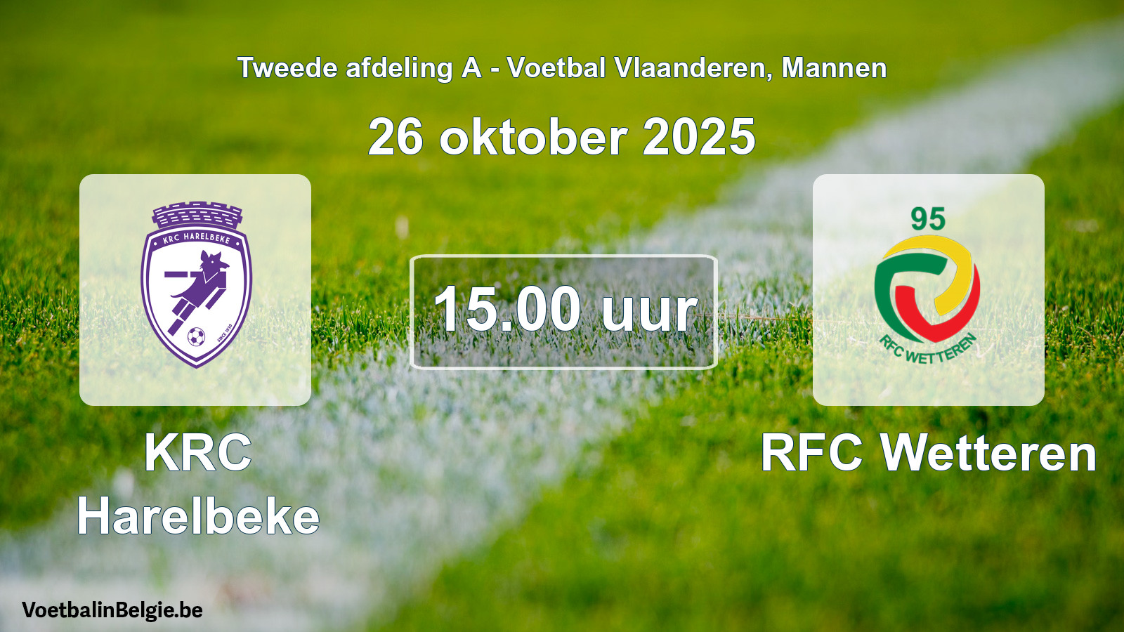 Scheduled match men football: KRC Harelbeke - RFC Wetteren (26 October 2025)