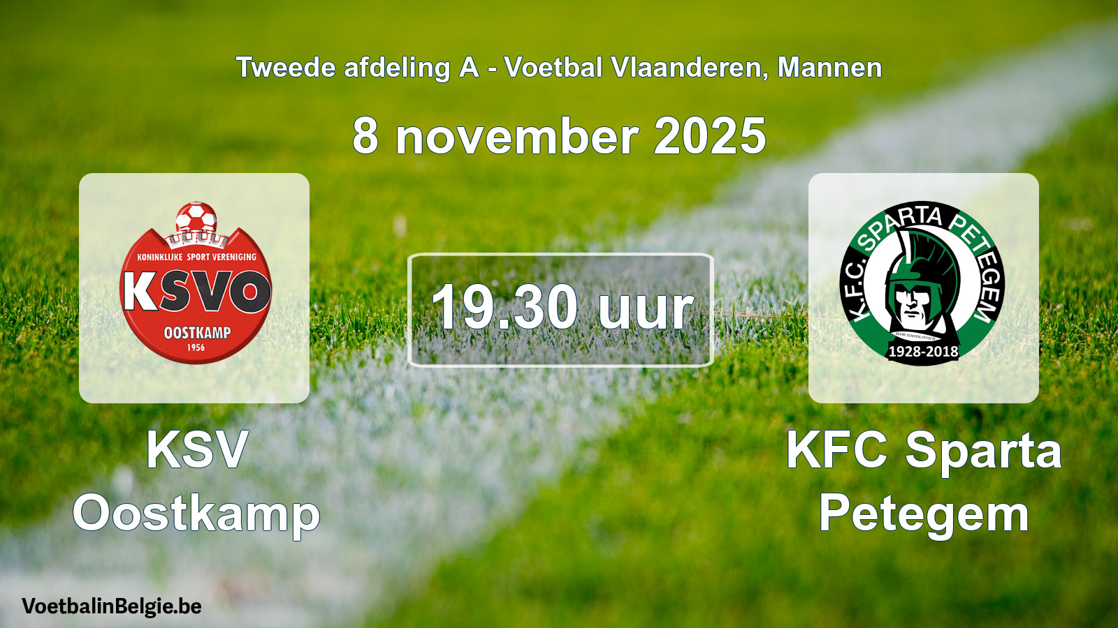Scheduled match men football: KSV Oostkamp - KFC Sparta Petegem (8 November 2025)