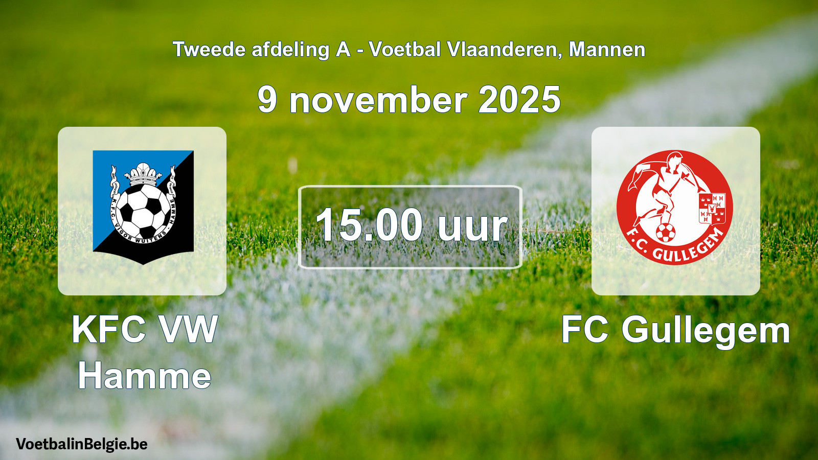 Scheduled match men football: KFC VW Hamme - FC Gullegem (9 November 2025)