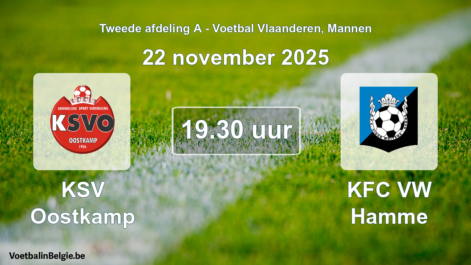 Scheduled match men football: KSV Oostkamp - KFC VW Hamme (22 November 2025)