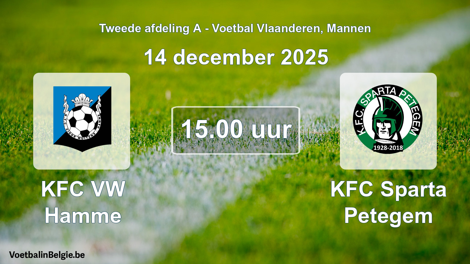 Scheduled match men football: KFC VW Hamme - KFC Sparta Petegem (14 December 2025)