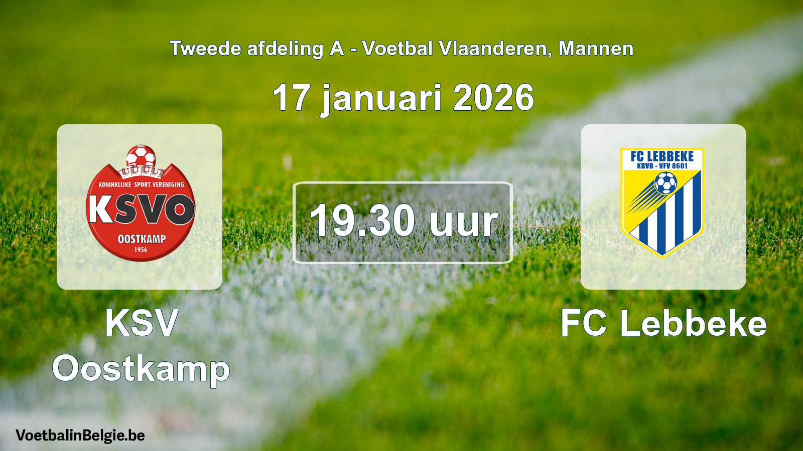 Scheduled match men football: KSV Oostkamp - FC Lebbeke (17 January 2026)