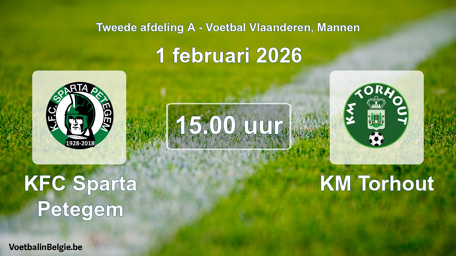 Scheduled match men football: KFC Sparta Petegem - KM Torhout (1 February 2026)