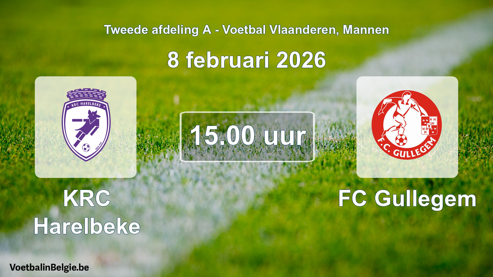 Scheduled match men football: KRC Harelbeke - FC Gullegem (8 February 2026)