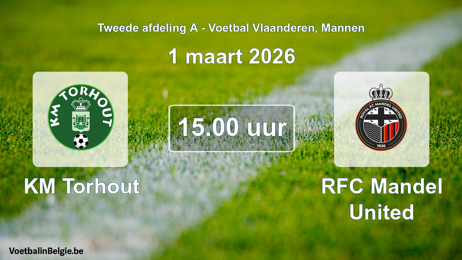 Scheduled match men football: KM Torhout - RFC Mandel United (1 March 2026)