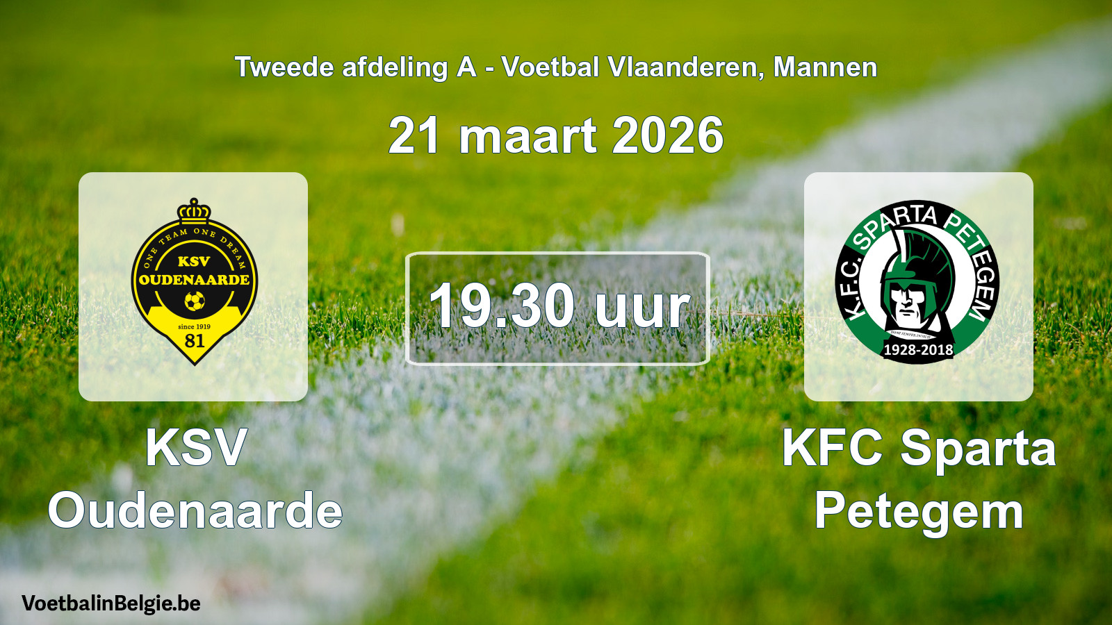 Scheduled match men football: KSV Oudenaarde - KFC Sparta Petegem (21 March 2026)