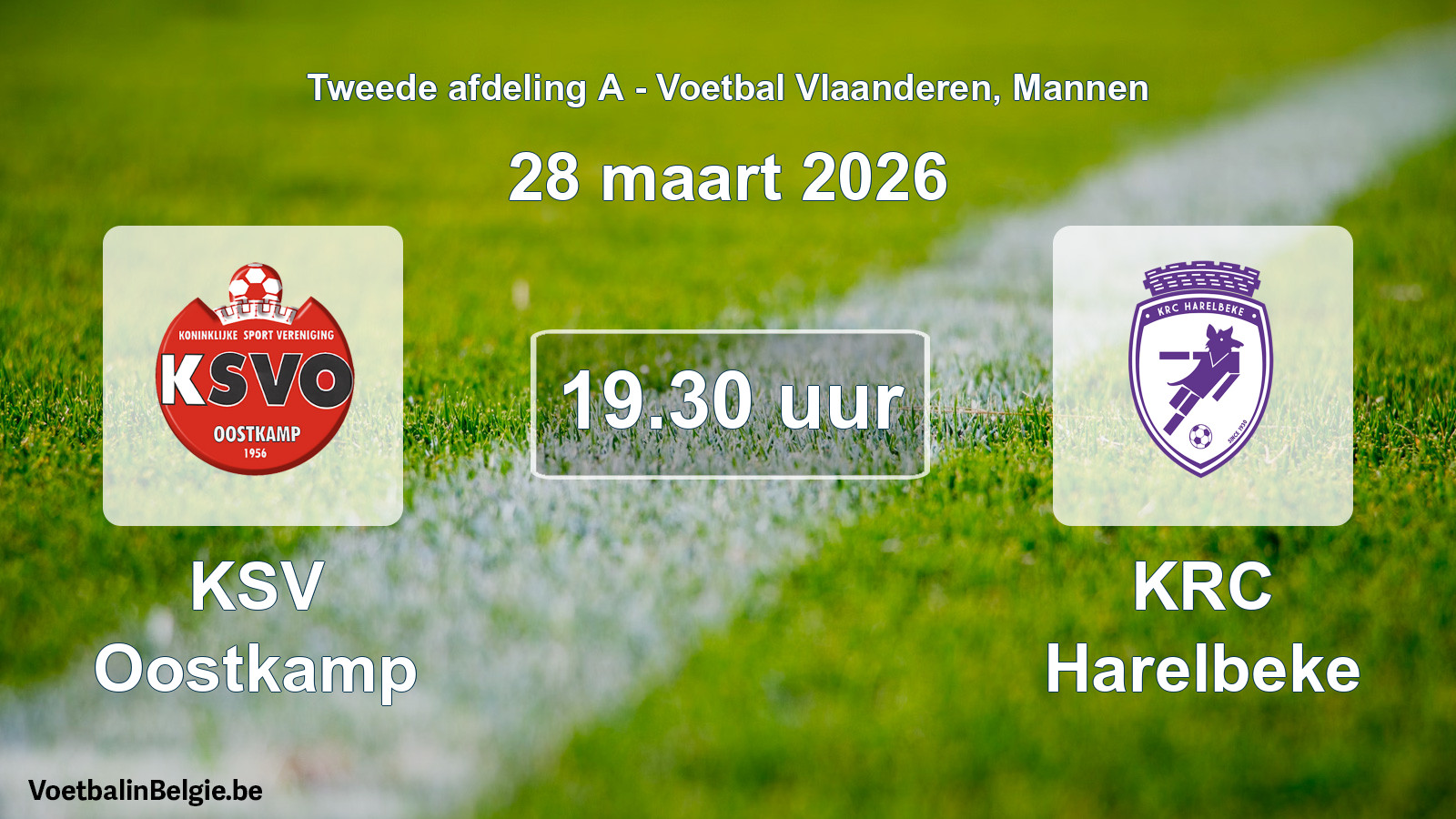 Scheduled match men football: KSV Oostkamp - KRC Harelbeke (28 March 2026)