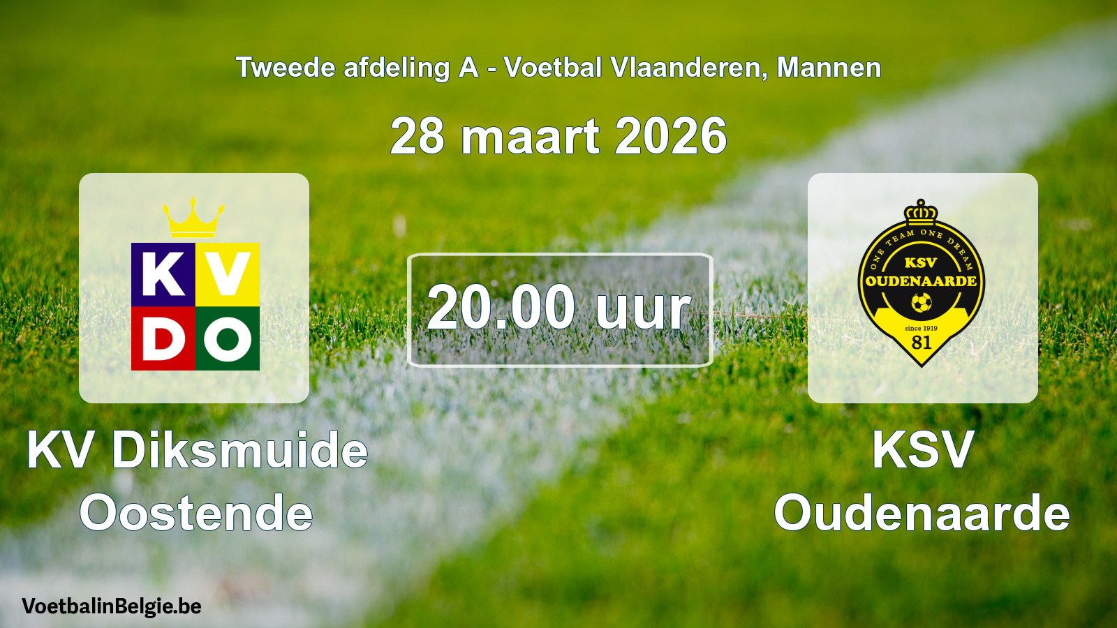 Scheduled match men football: KV Diksmuide Oostende - KSV Oudenaarde (28 March 2026)