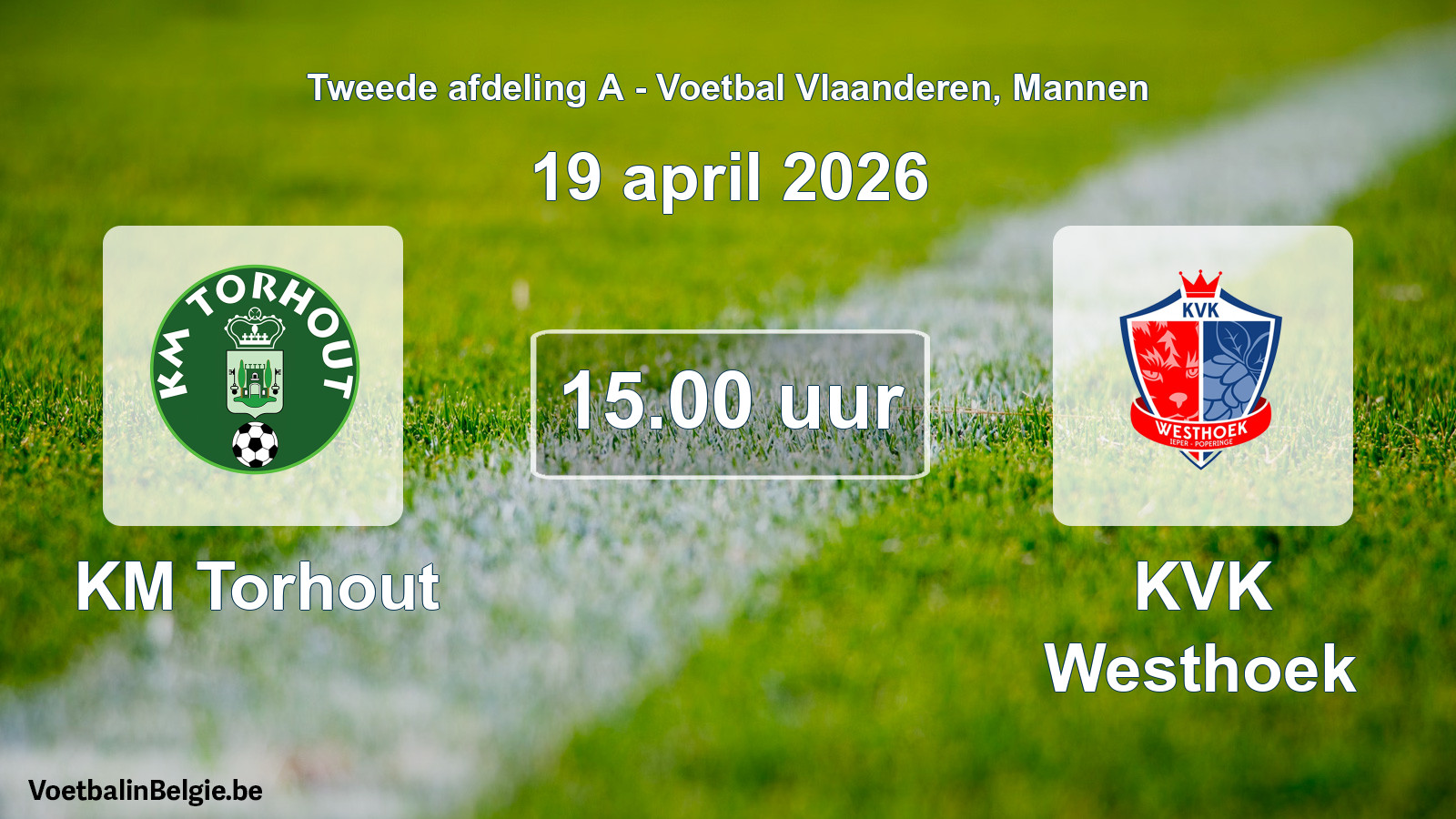 Scheduled match men football: KM Torhout - KVK Westhoek (19 April 2026)