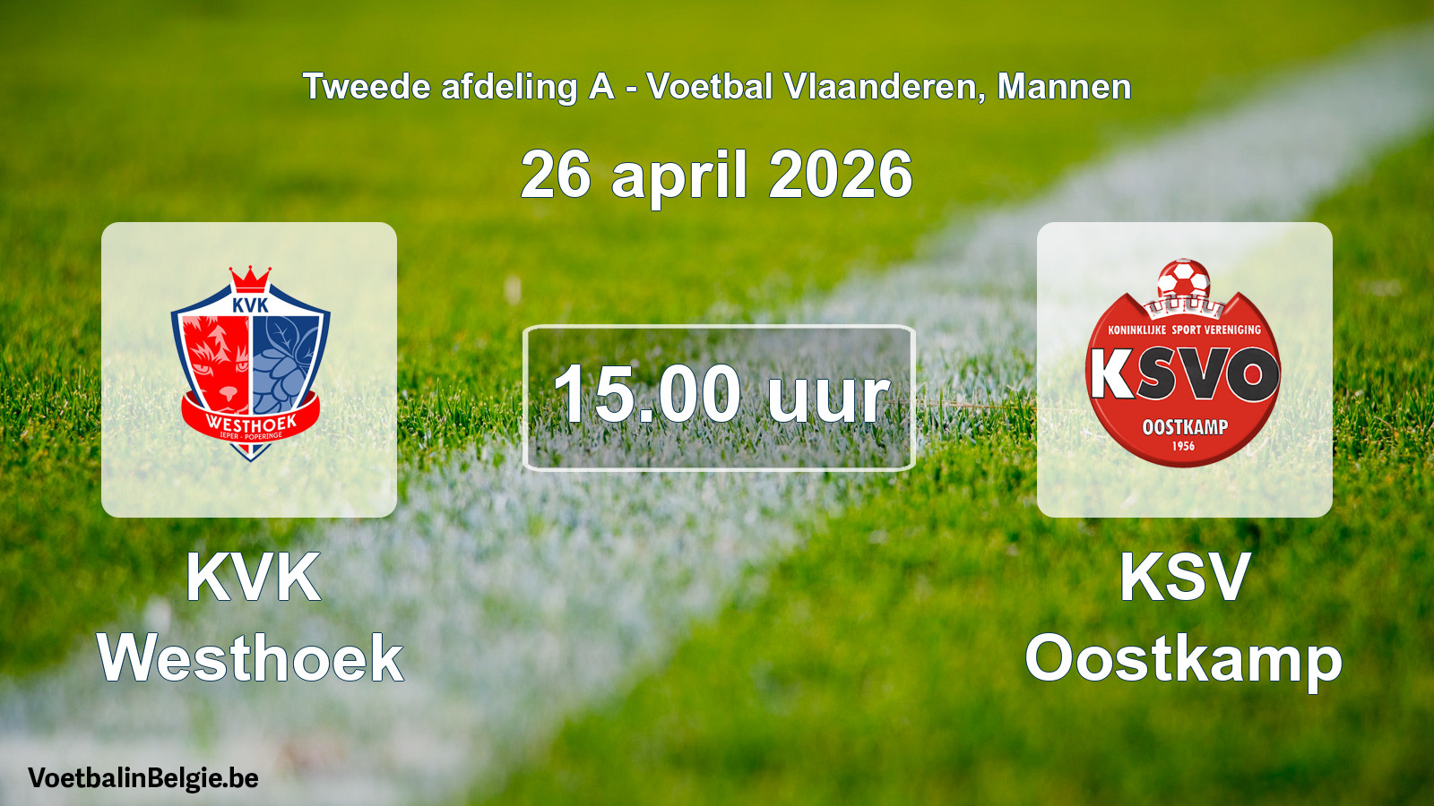 Scheduled match men football: KVK Westhoek - KSV Oostkamp (26 April 2026)