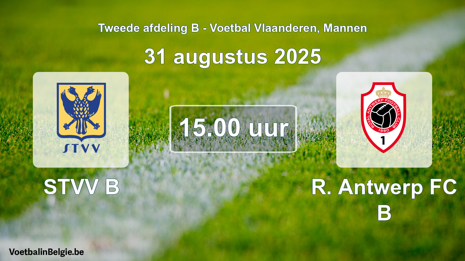 Scheduled match men football: STVV B - R Antwerp FC B (31 August 2025)