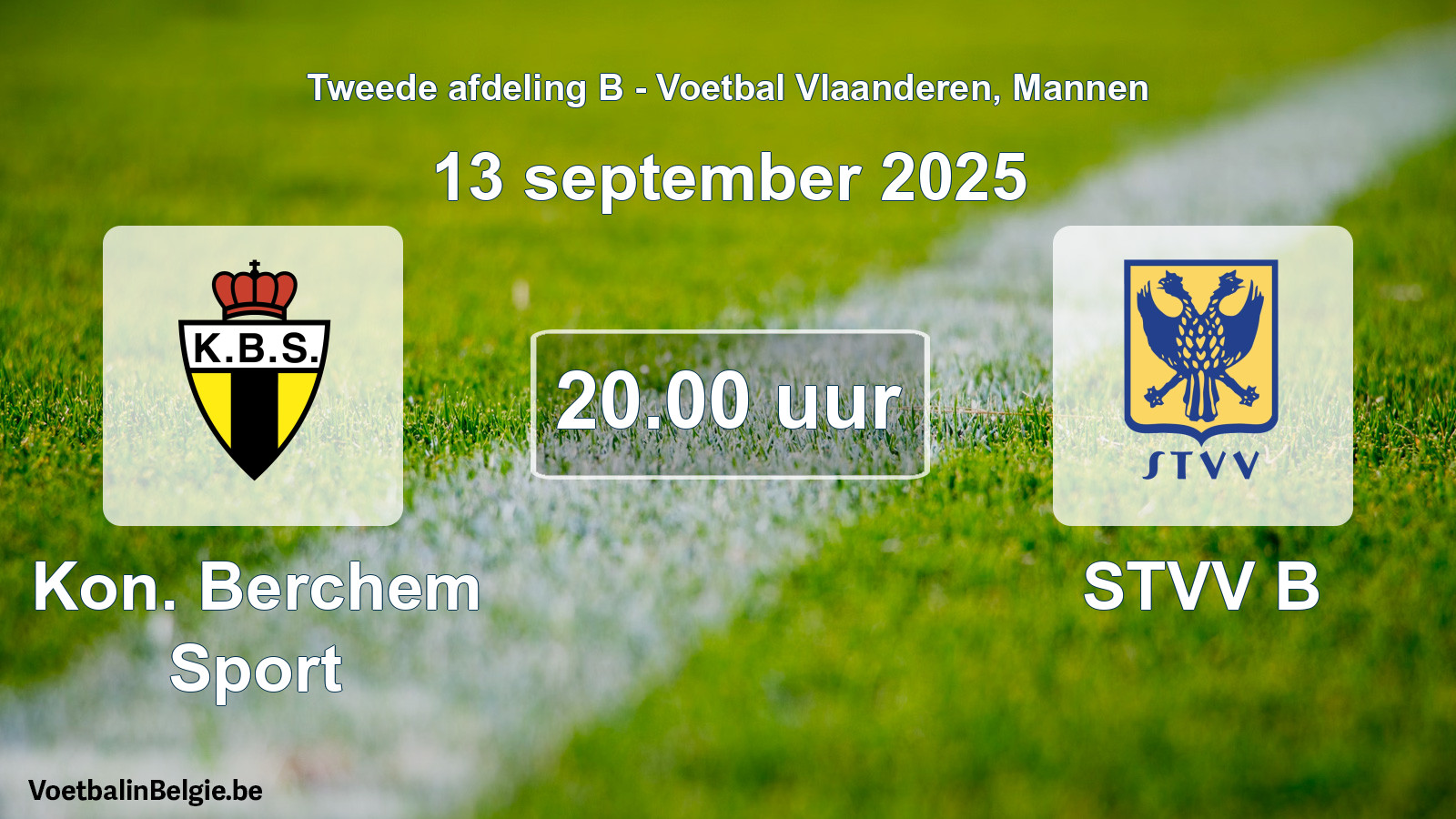 Geplande wedstrijd mannenvoetbal: Kon. Berchem Sport - STVV B (13 september 2025)