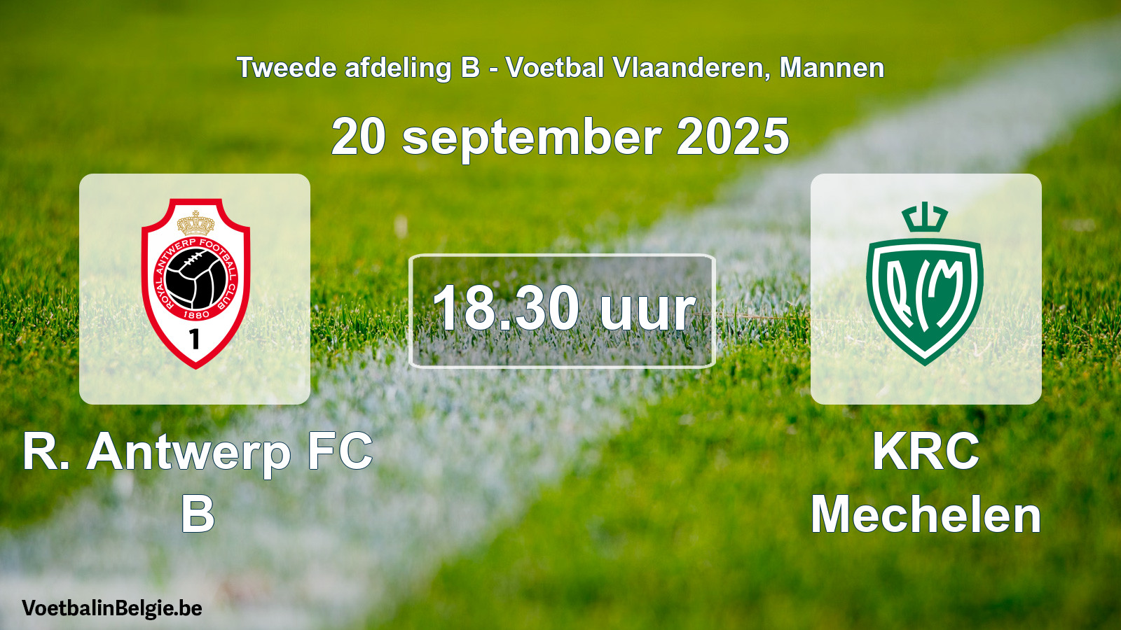 Scheduled match men football: R Antwerp FC B - KRC Mechelen (20 September 2025)