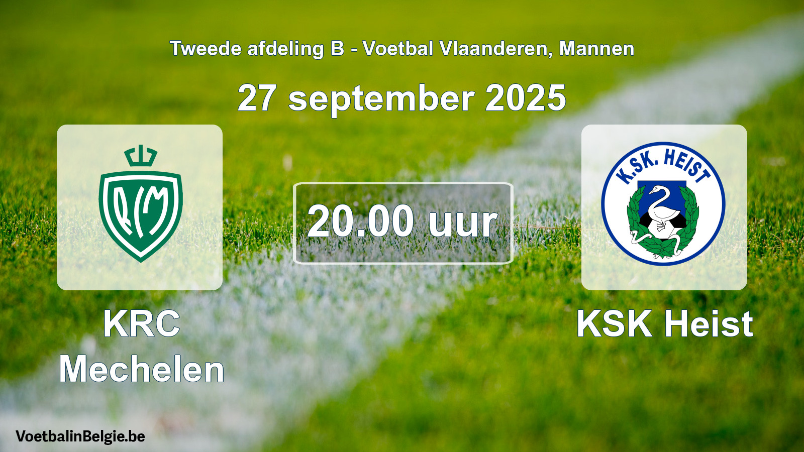 Scheduled match men football: KRC Mechelen - KSK Heist (27 September 2025)