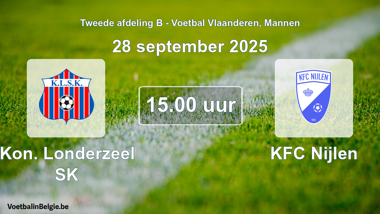 Scheduled match men football: Kon. Londerzeel SK - KFC Nijlen (28 September 2025)