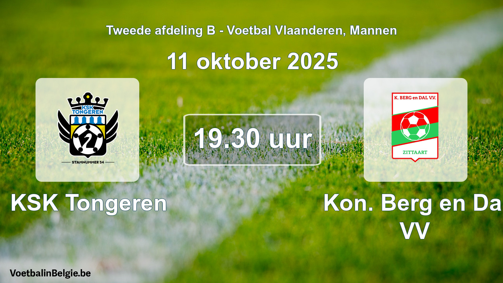 Scheduled match men football: KSK Tongeren - Kon. Berg en Dal VV (11 October 2025)