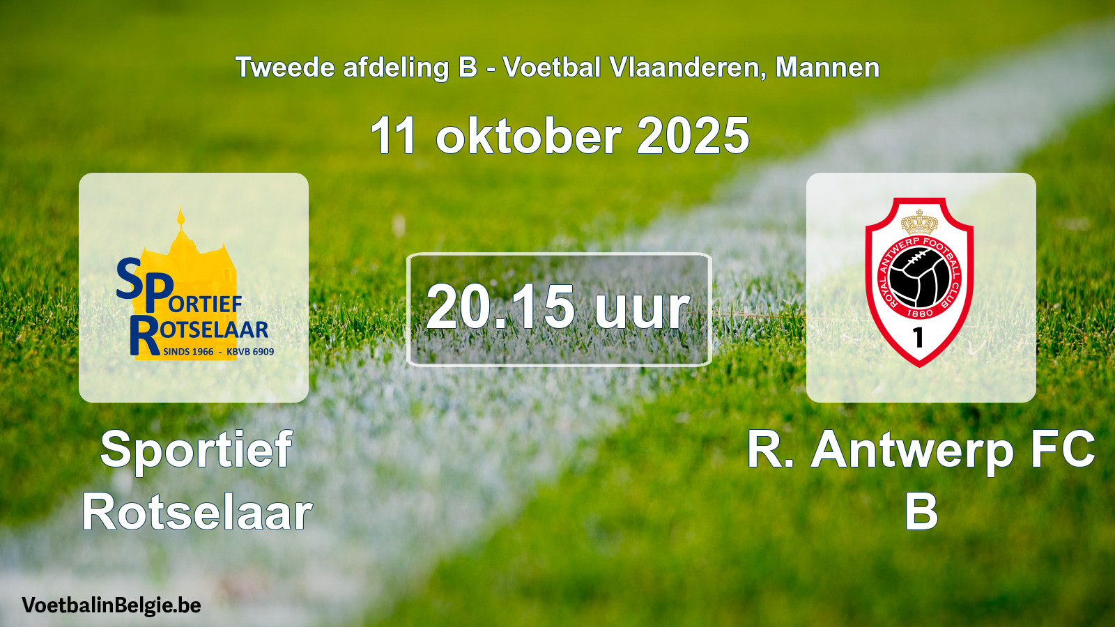 Scheduled match men football: Sportief Rotselaar - R Antwerp FC B (11 October 2025)