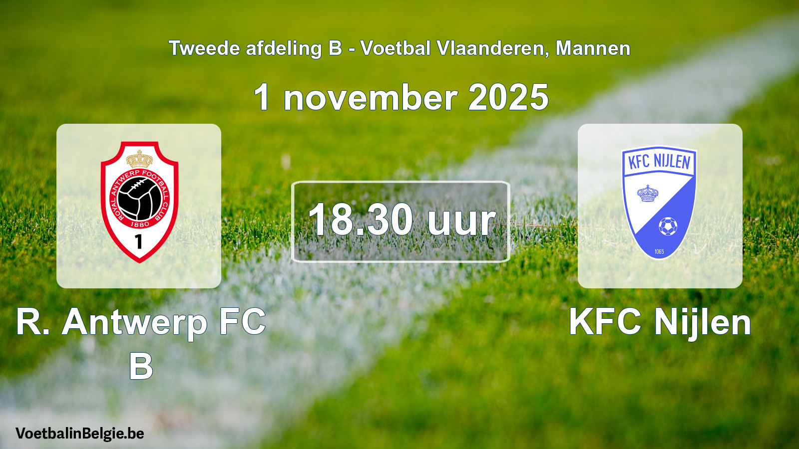 Scheduled match men football: R Antwerp FC B - KFC Nijlen (1 November 2025)
