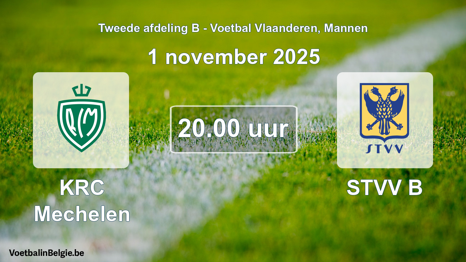 Scheduled match men football: KRC Mechelen - STVV B (1 November 2025)