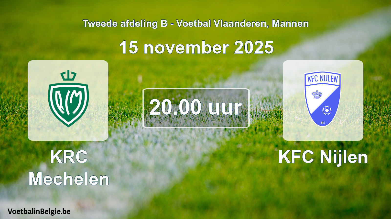 Geplande wedstrijd mannenvoetbal: KRC Mechelen - KFC Nijlen (15 november 2025)