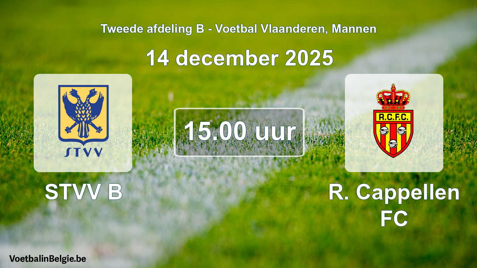 Scheduled match men football: STVV B - R. Cappellen FC (14 December 2025)