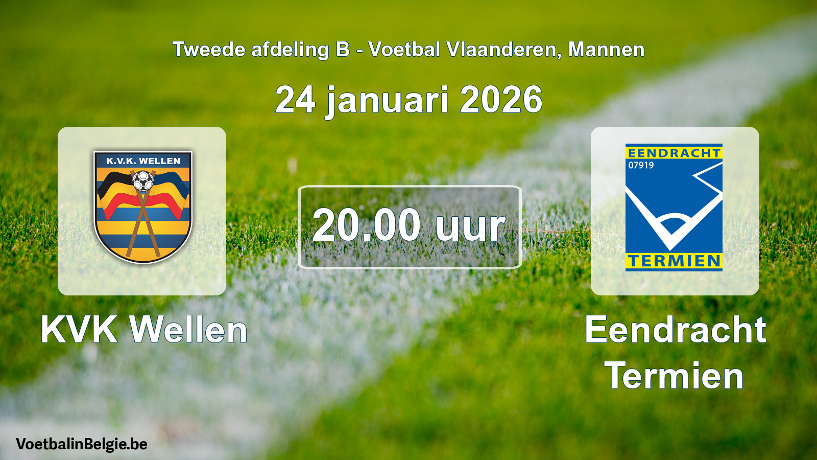 Scheduled match men football: KVK Wellen - Eendracht Termien (24 January 2026)