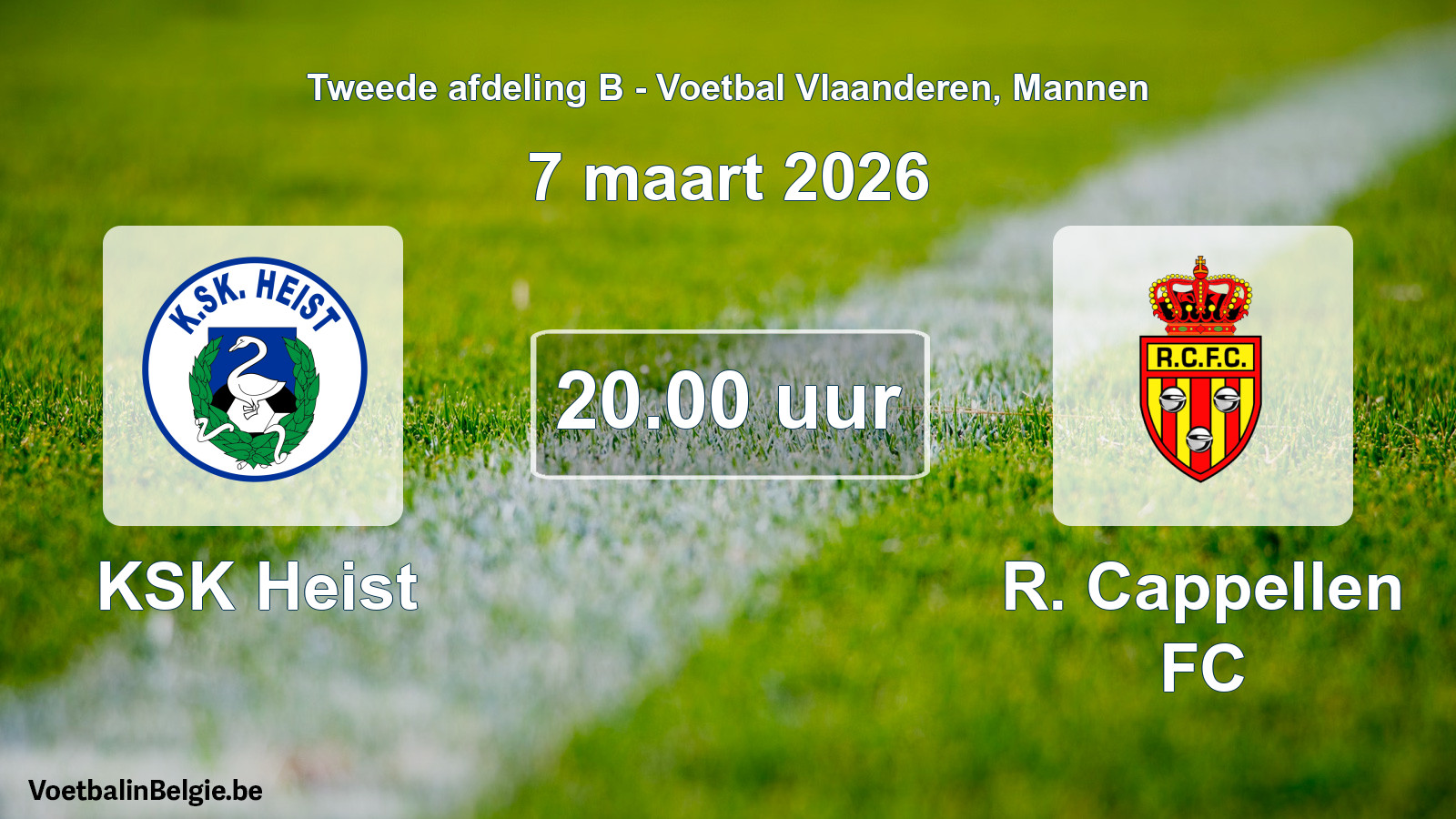 Scheduled match men football: KSK Heist - R. Cappellen FC (7 March 2026)
