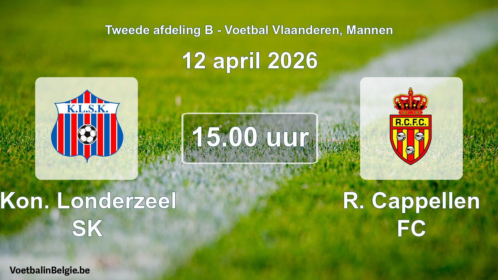 Scheduled match men football: Kon. Londerzeel SK - R. Cappellen FC (12 April 2026)