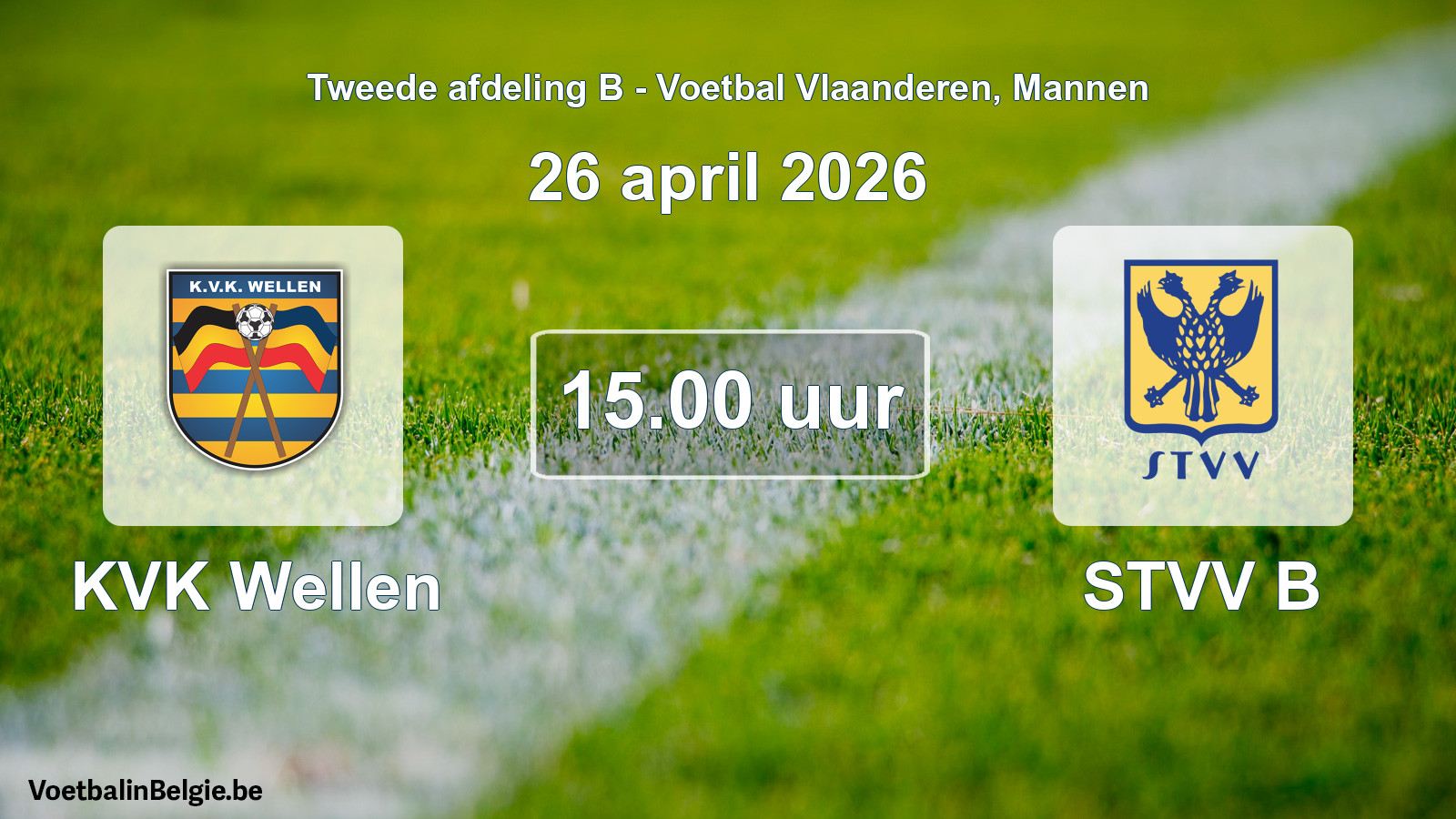 Scheduled match men football: KVK Wellen - STVV B (26 April 2026)