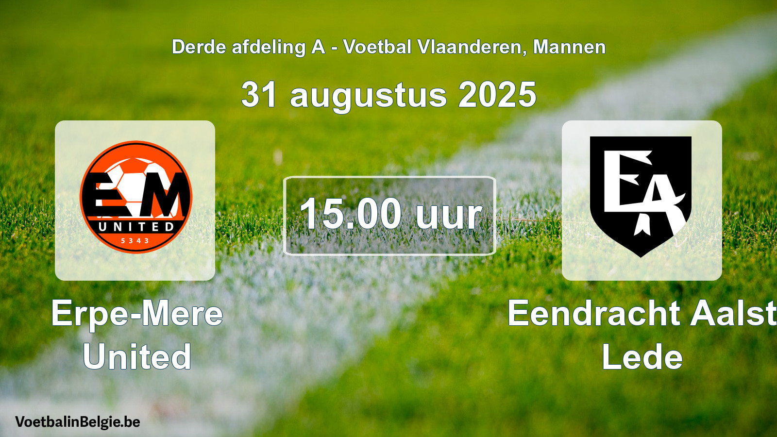 Scheduled match men football: Erpe-Mere United - Eendracht Aalst Lede (31 August 2025)