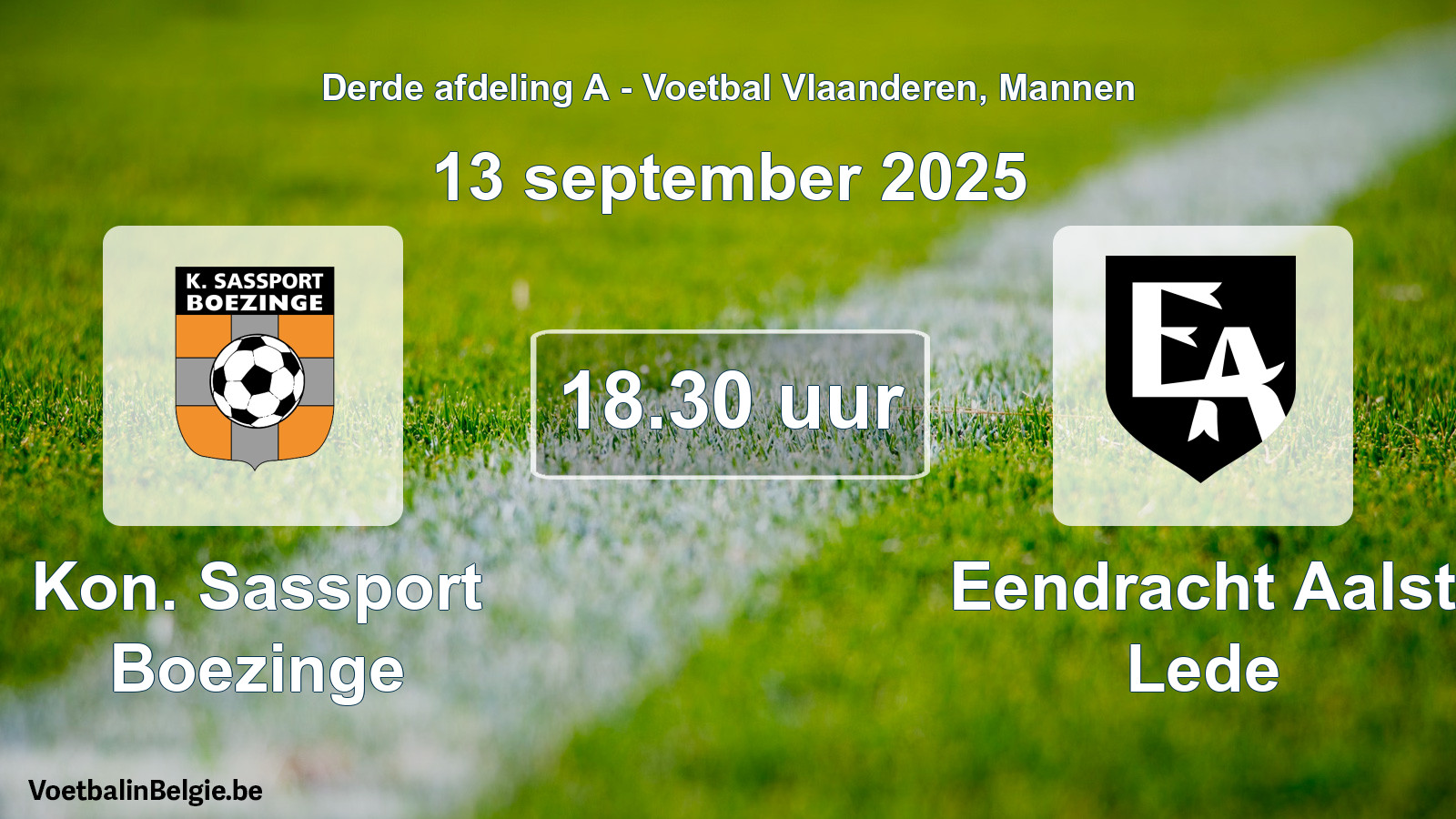 Scheduled match men football: Kon. Sassport Boezinge - Eendracht Aalst Lede (13 September 2025)