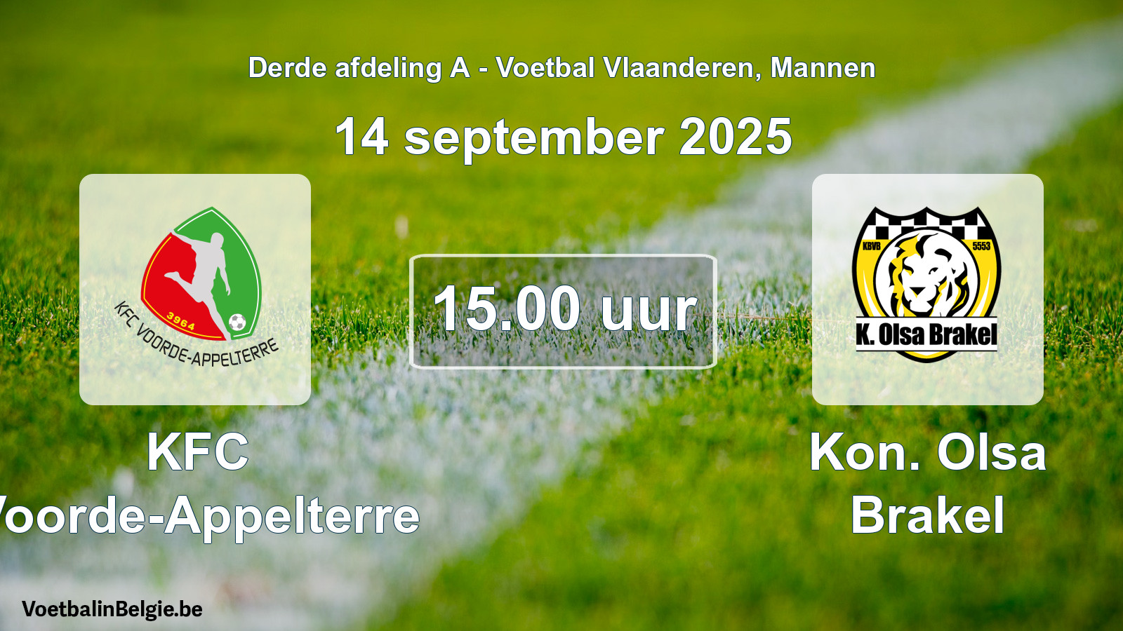 Scheduled match men football: KFC Voorde-Appelterre - Kon. Olsa Brakel (14 September 2025)